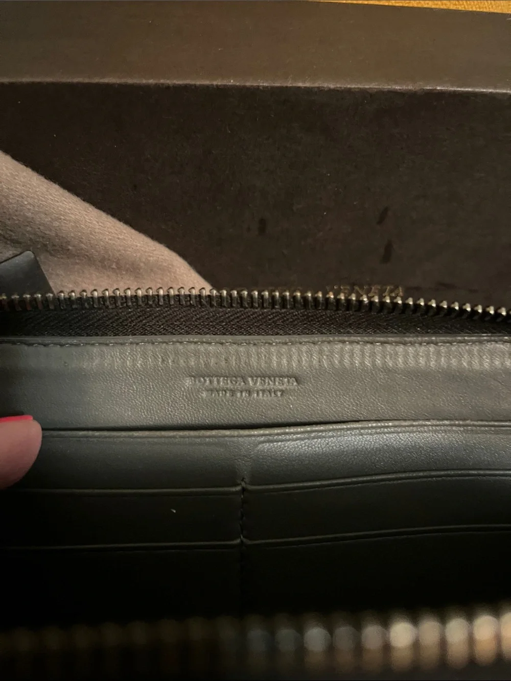Bottega Veneta Black Intrecciato Zip Around Wallet